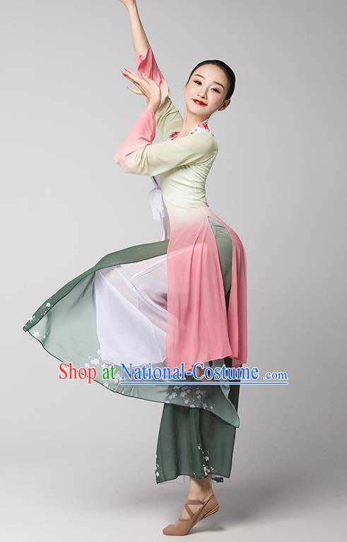 Top Chinese Classical Dance Dress Woman Group Fan Dance Garment Costume Traditional Stage Performance Clothing