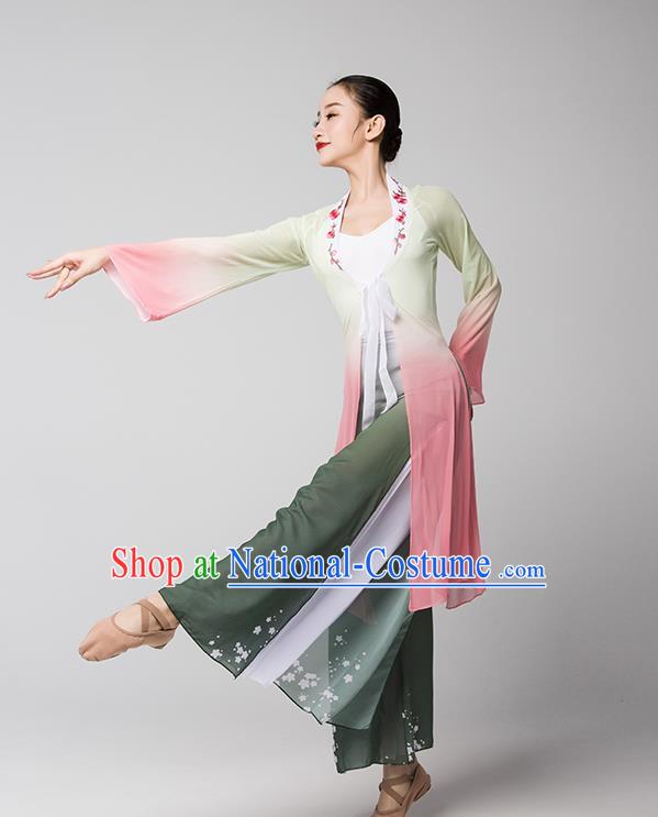 Top Chinese Classical Dance Dress Woman Group Fan Dance Garment Costume Traditional Stage Performance Clothing