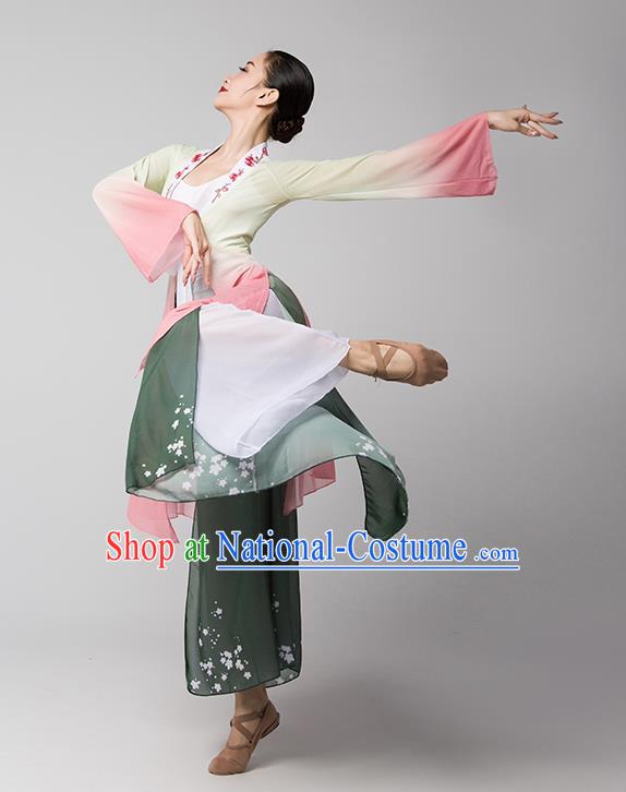 Top Chinese Classical Dance Dress Woman Group Fan Dance Garment Costume Traditional Stage Performance Clothing