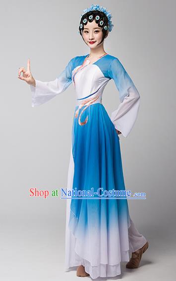 Top Chinese Traditional Stage Performance Clothing Classical Dance Blue Dress Woman Beijing Opera Dance Garment Costume