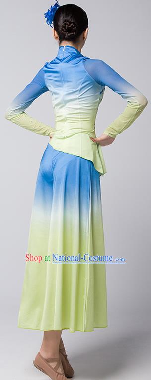 China Folk Dance Clothing Jiaozhou Yangko Group Dance Uniforms Fan Dance Performance Garment Costume