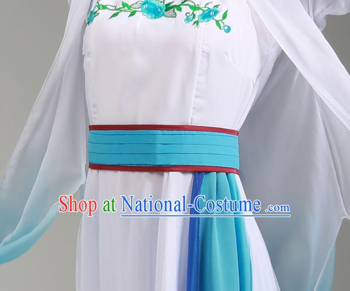 Top Chinese Woman Hanfu Dance Garment Costume Traditional Umbrella Dance Performance Clothing Classical Dance Blue Dress