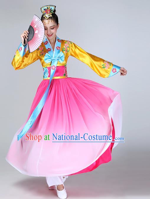 China Korean Nationality Stage Performance Clothing Korea Minority Fan Dance Dress Ethnic Female Group Dance Garments