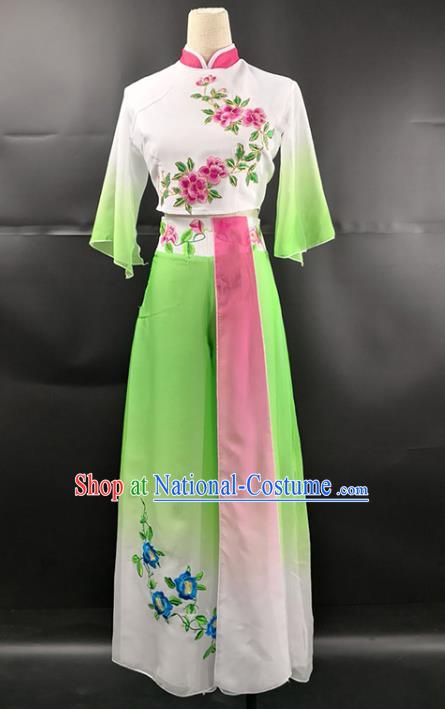 Top Chinese Classical Dance Dress Outfits Woman Group Dance Garment Costume Traditional Umbrella Dance Performance Clothing