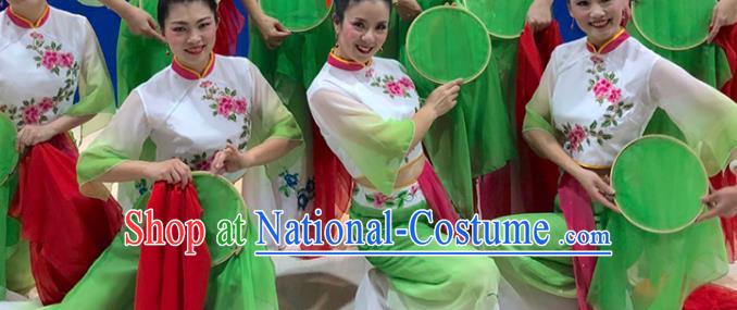 Top Chinese Classical Dance Dress Outfits Woman Group Dance Garment Costume Traditional Umbrella Dance Performance Clothing