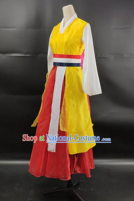 China Korean Minority Folk Dance Dress Ethnic Female Drum Dance Garments Korea Nationality Stage Performance Clothing