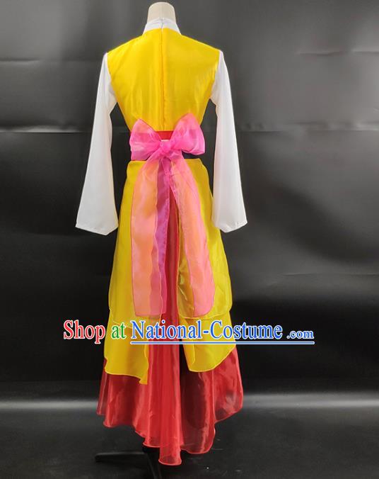 China Korean Minority Folk Dance Dress Ethnic Female Drum Dance Garments Korea Nationality Stage Performance Clothing