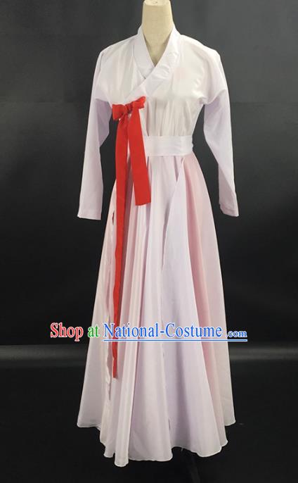 China Ethnic Female Folk Dance Garments Korea Nationality Stage Performance Clothing Korean Minority Dance Pink Dress