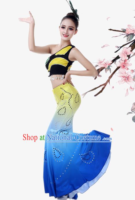 China Dai Nationality Stage Performance Clothing Yunnan Minority Dance Dress Ethnic Female Peacock Dance Garments