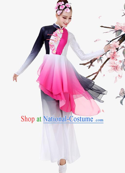 China Jiaozhou Yangko Performance Uniforms Fan Dance Garment Costume Female Group Dance Clothing