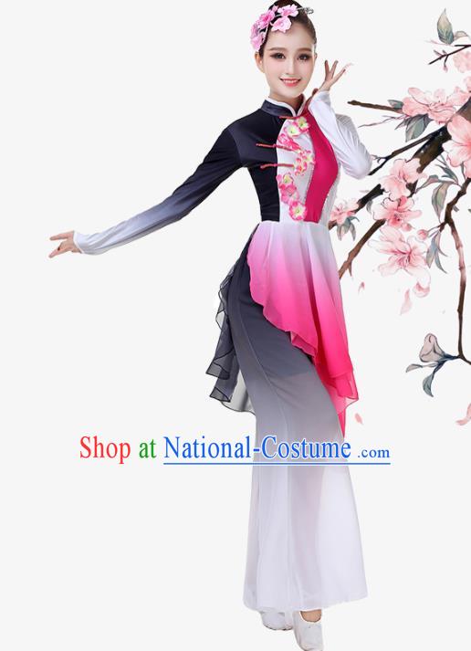 China Jiaozhou Yangko Performance Uniforms Fan Dance Garment Costume Female Group Dance Clothing