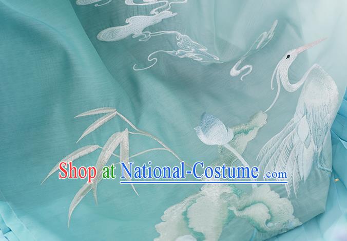 China Tang Dynasty Palace Princess Historical Clothing Ancient Court Lady Embroidered Green Dress Traditional Hanfu Garments