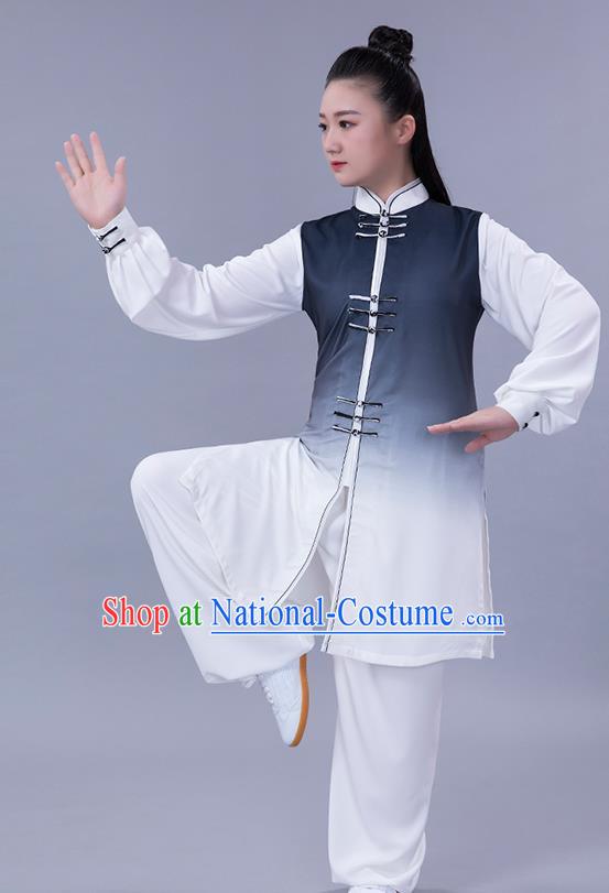 Chinese Martial Arts Shadowboxing Competition Black Outfits Tai Chi Chuan Performance Clothing Woman Tai Ji Training Garments