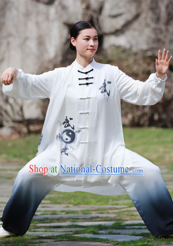 Chinese Tai Ji Chuan Three Piece Outfits Tai Chi Performance Clothing Martial Arts Kungfu Competition Garments