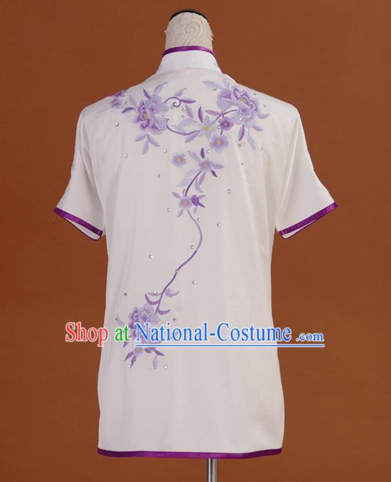 Chinese Kung Fu Tai Ji Training Clothing Wushu Performance Suits Martial Arts Competition Embroidered Wisteria Outfits