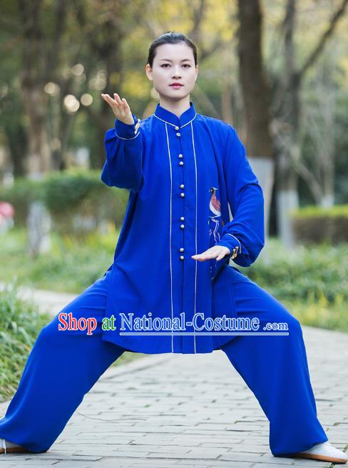 Chinese Tai Ji Competition Royalblue Outfits Tai Chi Group Performance Clothing Martial Arts Garment Kung Fu Suits