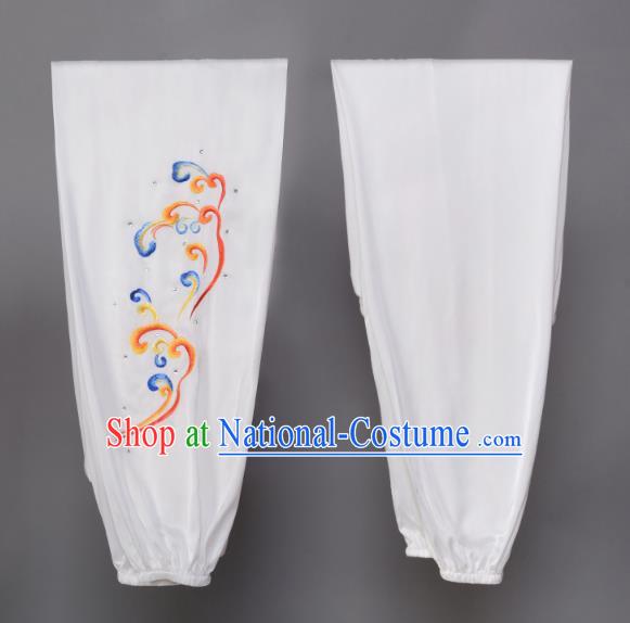 China Kung Fu Performance Suits Southern Boxing Garment Costumes Wushu Competition Embroidered Dragon White Uniforms Martial Arts Clothing