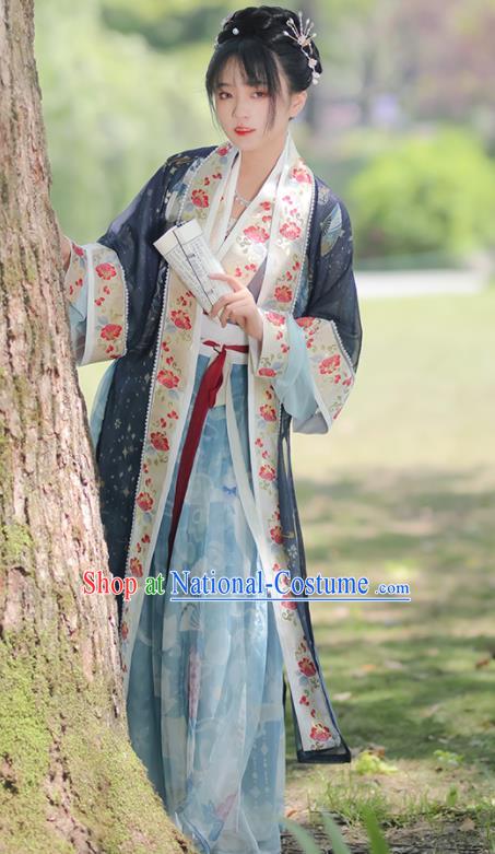 China Song Dynasty Court Beauty Historical Garment Costumes Ancient Palace Princess Hanfu Dress Clothing Complete Set