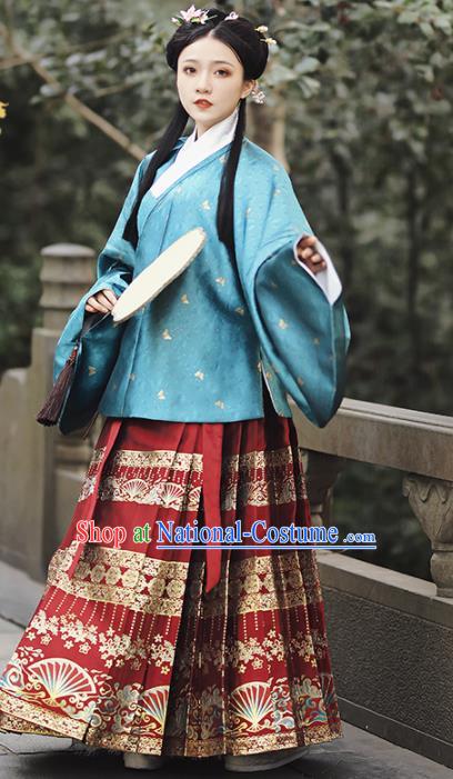 China Ming Dynasty Noble Princess Historical Garment Costumes Ancient Court Lady Infanta Hanfu Dress Clothing