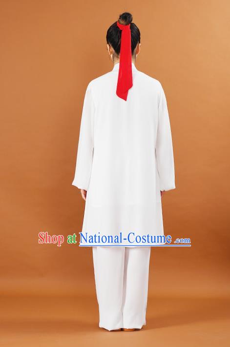 China Kung Fu Performance White Outfits Martial Arts Tai Ji Competition Suits Tai Chi Training Painting Lotus Clothing