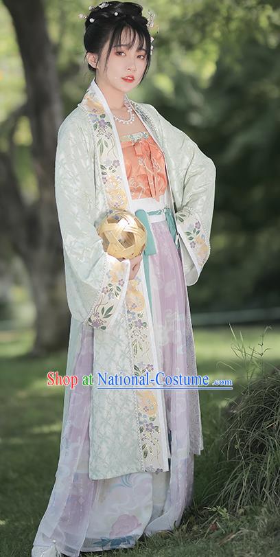 China Traditional Song Dynasty Palace Princess Historical Garments Clothing Ancient Court Beauty Hanfu Dress Costumes