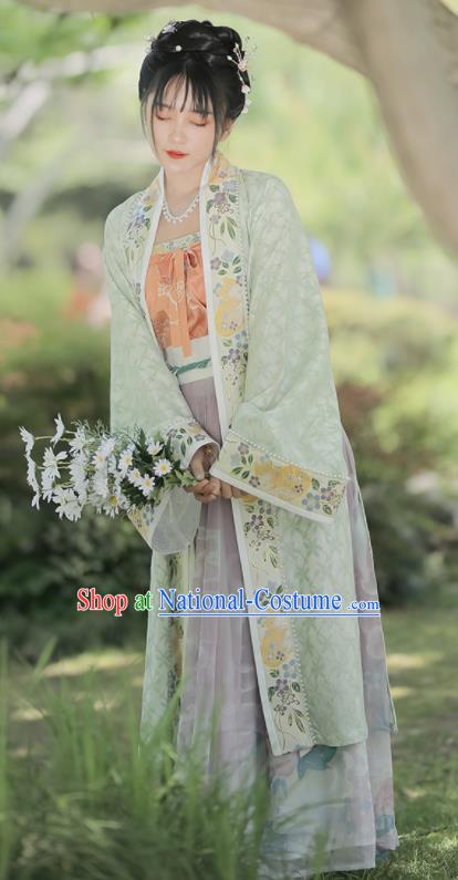 China Traditional Song Dynasty Palace Princess Historical Garments Clothing Ancient Court Beauty Hanfu Dress Costumes