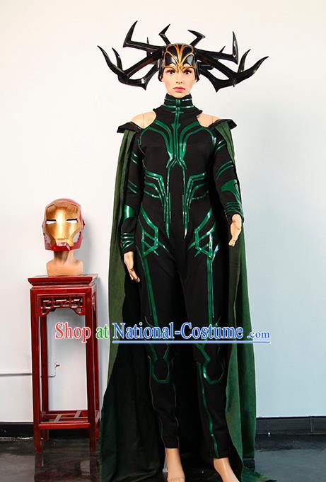 Professional Halloween Cosplay Clothing European Queen Dress Western Swordswoman Garment Costume and Headdress