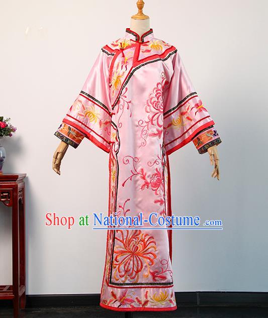 China Ancient Imperial Consort Clothing Traditional Qing Dynasty Manchu Woman Garment Drama Empresses in the Palace Shen Meizhuang Pink Dress