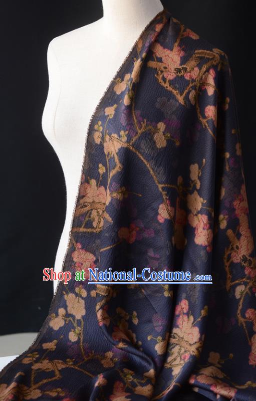 Navy Gambiered Guangdong Gauze High Quality Chinese Qipao Cheongsam Fabric DIY Fabric Silk Fabric