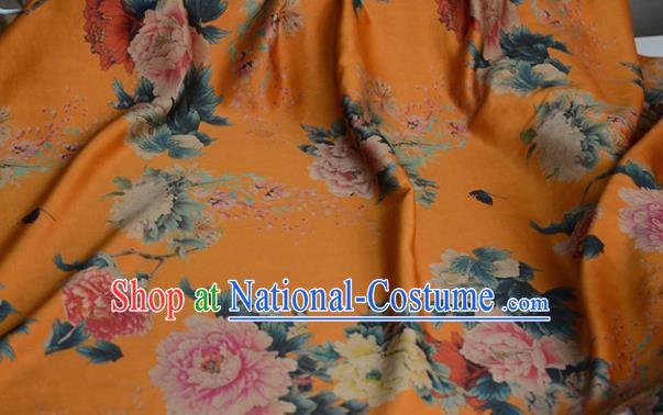 High Quality Chinese Qipao Cheongsam Fabric DIY Fabric Silk Fabric Yellow Gambiered Guangdong Gauze