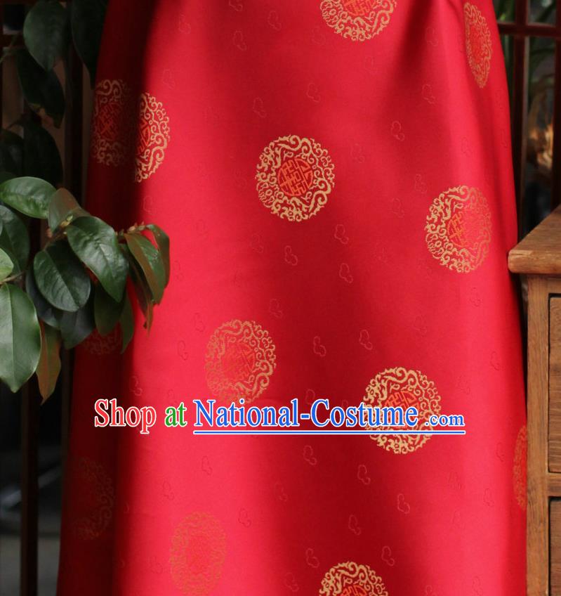 Chinese Traditional Tang Suit Jacquard Drapery Silk Fabric Classical Lucky Pattern Song Brocade Red Tapestry Cloth