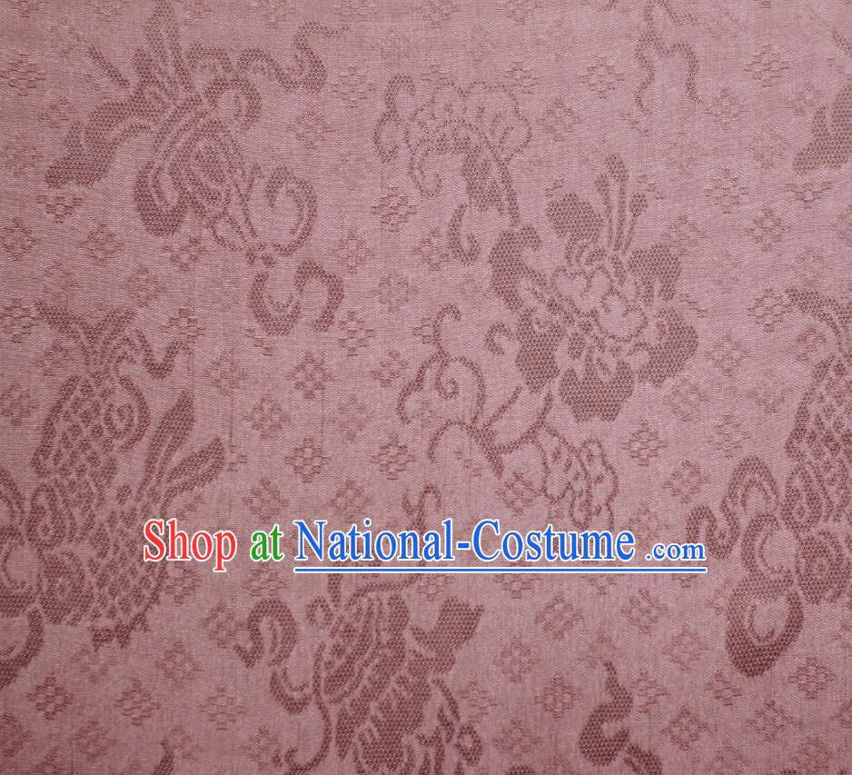 Chinese Deep Pink Tapestry Cloth Traditional Qipao Dress Jacquard Drapery Silk Fabric Classical Eight Treasures Pattern Brocade