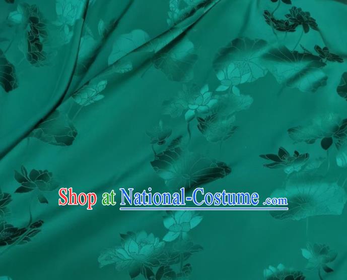 Chinese Classical Jacquard Satin Cloth Traditional Flowers Vase Pattern Brocade Drapery Cheongsam Green Silk Fabric