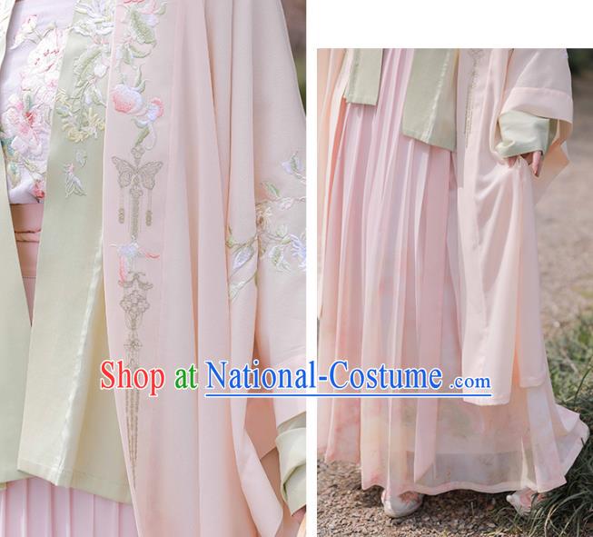 China Ancient Young Beauty Hanfu Dress Traditional Song Dynasty Country Woman Historical Garment Clothing