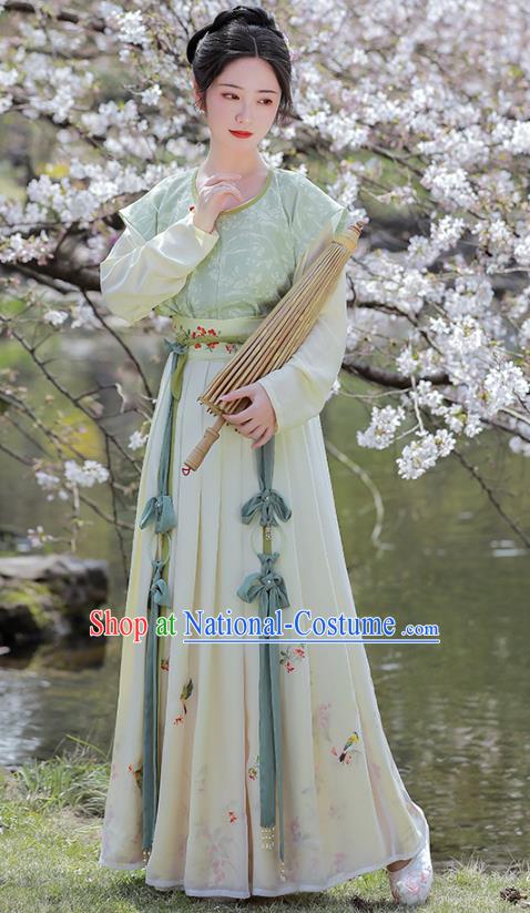 China Ancient Village Girl Hanfu Dress Traditional Tang Dynasty Historical Garment Clothing for Civilian Lady