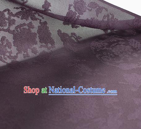 Chinese Jacquard Tapestry Material Traditional Cheongsam Drapery Purple Silk Fabric Classical Pattern Brocade Cloth