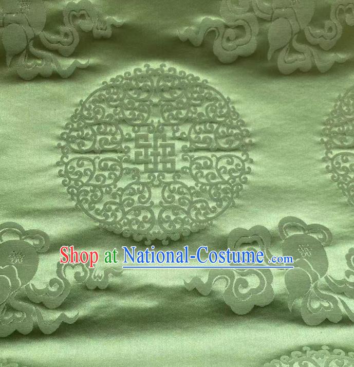 Chinese Jacquard Tapestry Material Traditional Qipao Dress Drapery Silk Fabric Classical Lucky Pattern Green Brocade Cloth