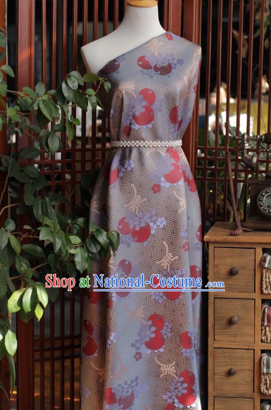 Chinese Grey Tapestry Material Traditional Tang Suit Drapery Silk Fabric Classical Pattern Brocade Cloth