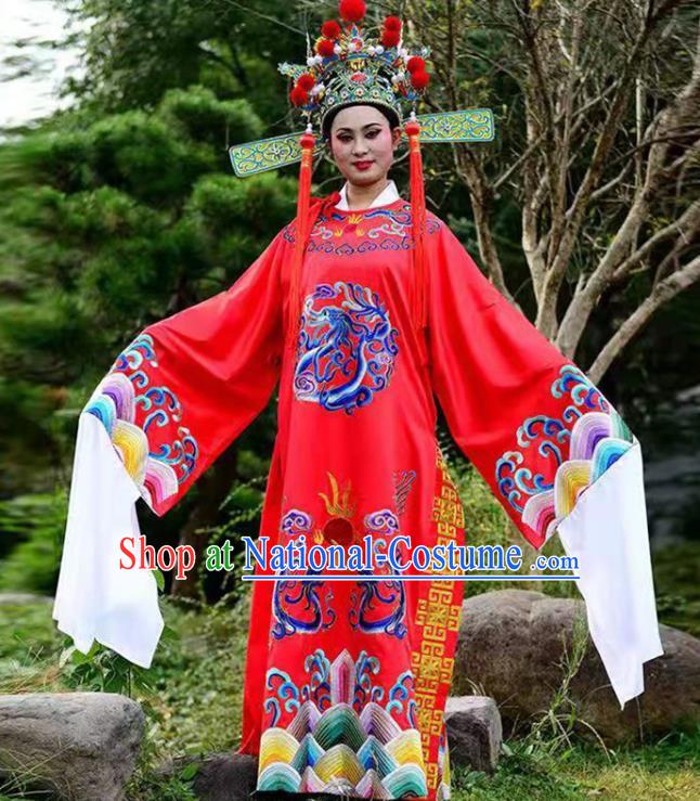 China Shaoxing Opera Scholar Clothing Traditional Peking Opera Xiaosheng Embroidered Red Robe Beijing Opera Niche Garment