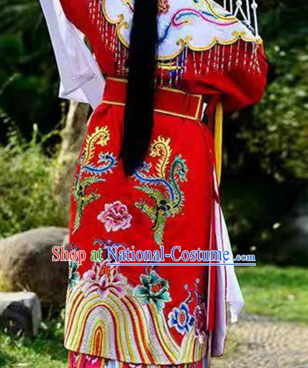 Chinese Shaoxing Opera Imperial Consort Garment Beijing Opera Court Beauty Clothing Traditional Peking Opera Hua Tan Red Dress