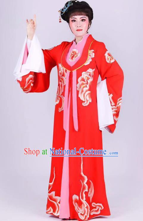 Chinese Shaoxing Opera Young Mistress Garment Beijing Opera Noble Lady Clothing Traditional Peking Opera Actress Red Dress