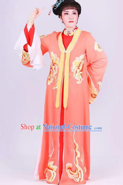 Chinese Traditional Peking Opera Actress Pink Dress Shaoxing Opera Young Mistress Garment Beijing Opera Noble Lady Clothing