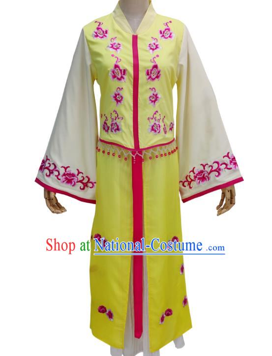 Chinese Shaoxing Opera Princess Garment Beijing Opera Hua Tan Clothing Traditional Peking Opera Diva Yellow Dress