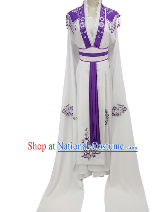 Traditional Chinese Beijing Opera Young Beauty Clothing Peking Opera Hua Tan White Dress Garments