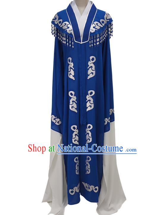 Chinese Beijing Opera Empress Water Sleeve Clothing Traditional Peking Opera Hua Tan Royalblue Dress Garments