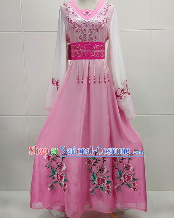 Chinese Beijing Opera Fairy Clothing Traditional Shaoxing Opera Young Beauty Pink Dress Garments