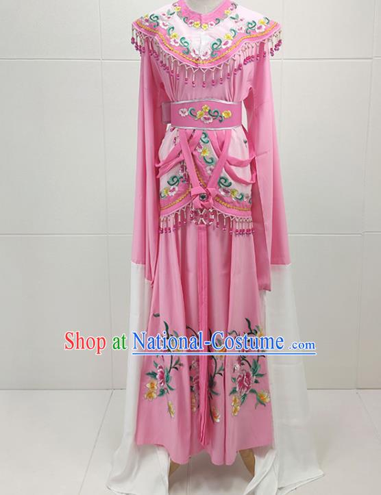 Chinese Traditional Peking Opera Hua Tan Princess Pink Dress Garments Beijing Opera Actress Clothing