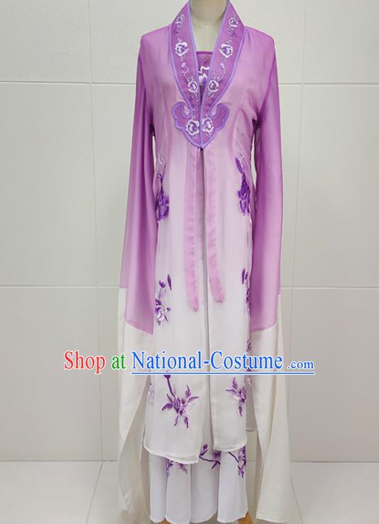 Chinese Traditional Shaoxing Opera Princess Garment Beijing Opera Actress Clothing Peking Opera Hua Tan Lilac Dress