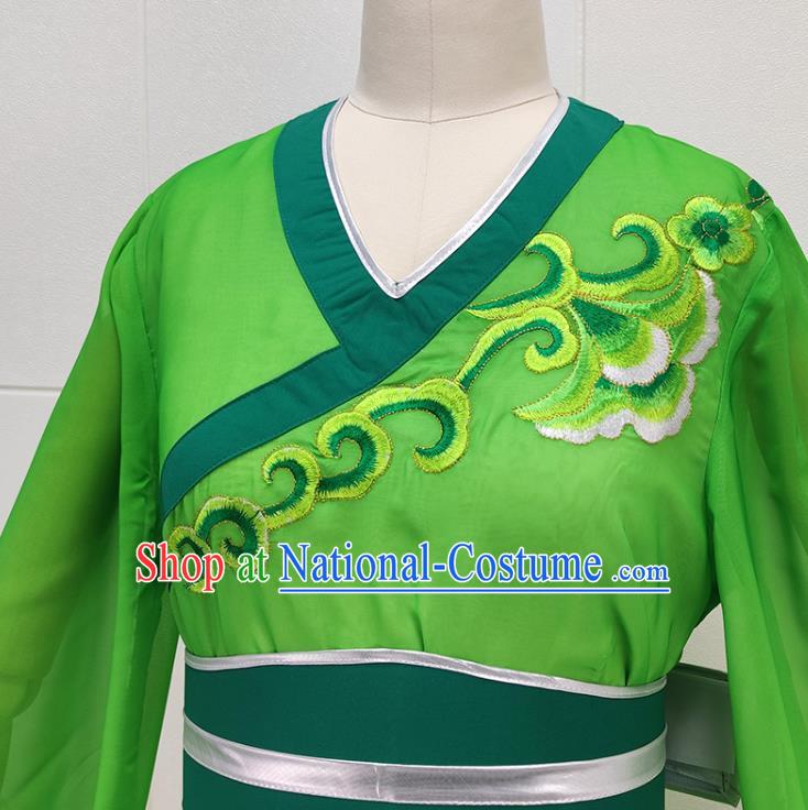 Chinese Peking Opera Young Woman Green Dress Traditional Shaoxing Opera Xiao Qing Garment Beijing Opera Swordswoman Clothing