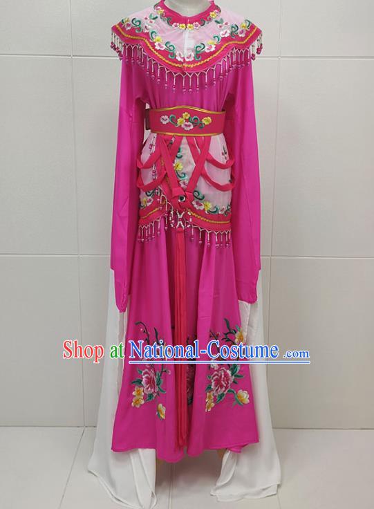 Chinese Beijing Opera Actress Clothing Traditional Peking Opera Hua Tan Princess Rosy Dress Garments